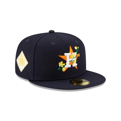 Houston Astros Gorra | New Era MLB Side Patch Bloom 59fifty Fitted Cap Mexico - Azules